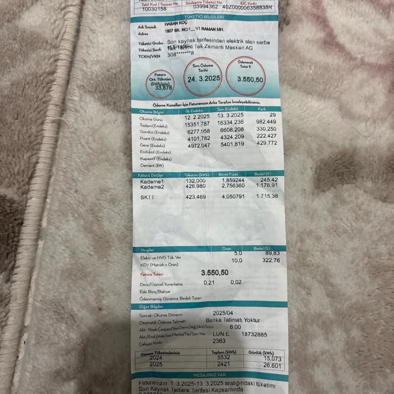 Beklenmedik Elektrik Faturası Şoku