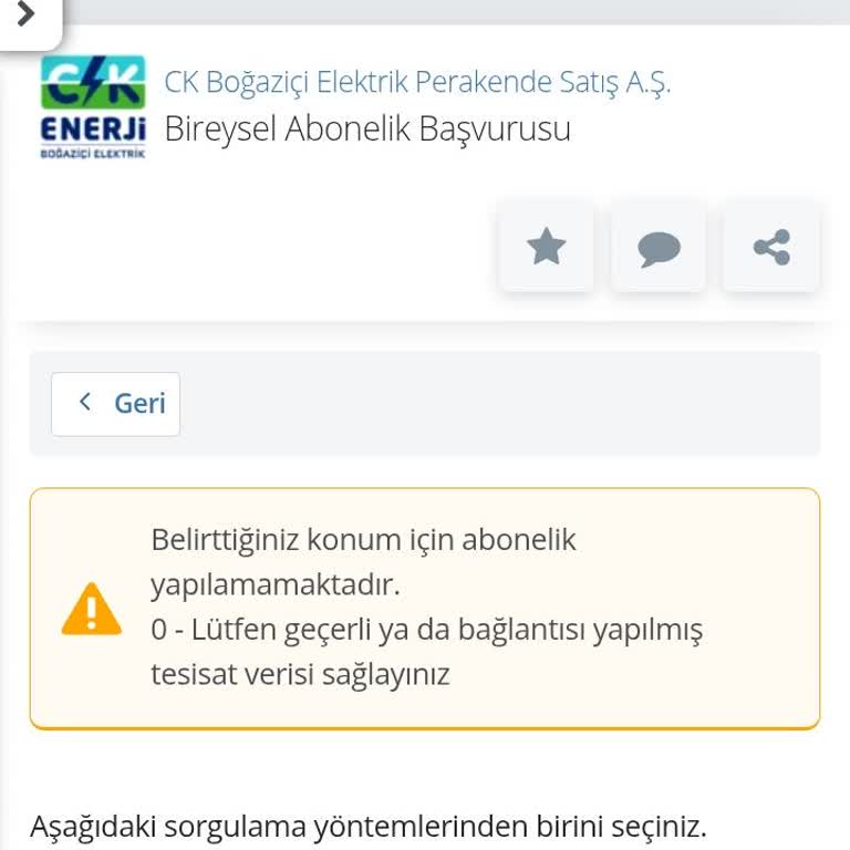E-Devlet Üzerinden Abonelik Başvurusunda Hata