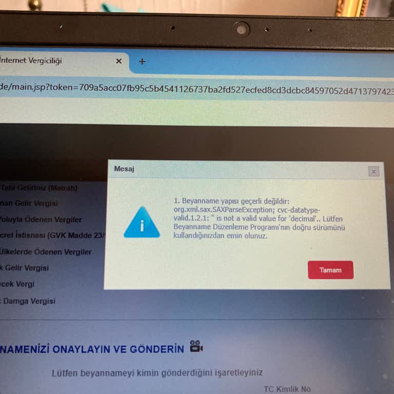 Hazır Beyan Sisteminde Sürüm Hatası Sorunu