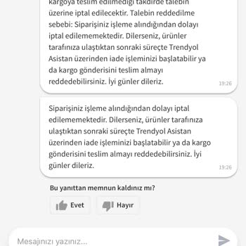 Trendyol'da İptal Edilemeyen Sipariş Sorunu