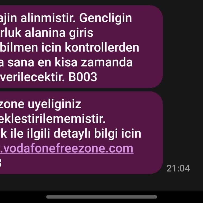 Vodafone FreeZone Üyelik Sorunu
