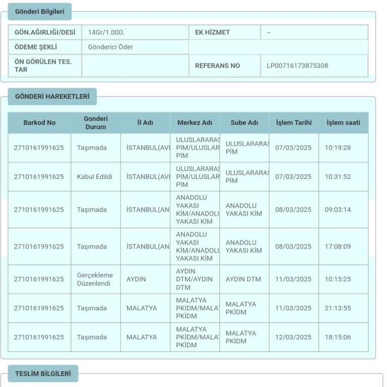 PTT Kargo Takip Sorunu: Teslimat Belirsizliği