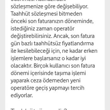 Vodafone'da Taahhüt Ve Fatura Karmaşası