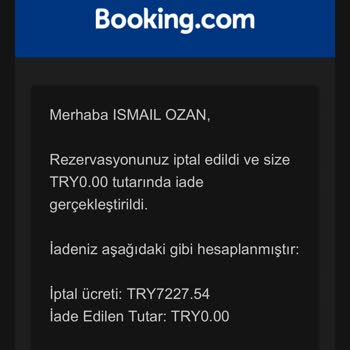 Booking.com Üzerinden Yapılan Araç Kiralama İptalinde Geri Ödeme Sorunu