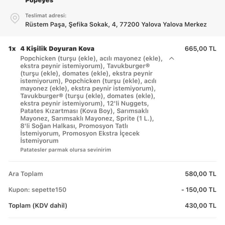 Yemeksepeti'nde Sipariş İptali Ve İletişim Sorunu