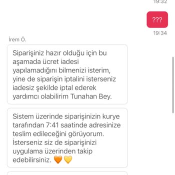 Yemeksepeti Siparişinde Gecikme Ve İade Sorunu