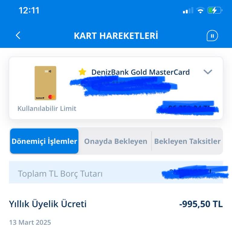 Denizbank Yıllık Üyelik Ücreti İadesi Talebi