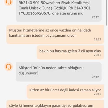 Trendyol'dan Aldığım Sahte Rayban Gözlük Ve Yetersiz Müşteri Hizmeti