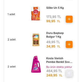 Migros Sanal Market'te Stokta Olmayan Ürün Sorunu