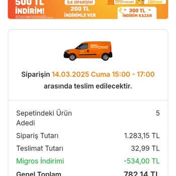 Migros Sanal Market'te Stokta Olmayan Ürün Sorunu
