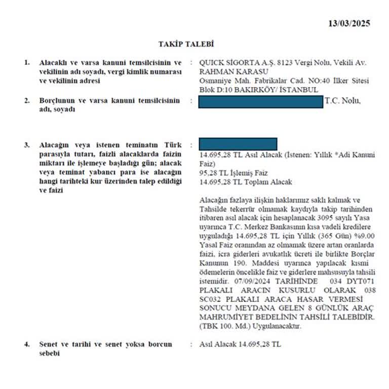 Yanlış Plaka İle Haksız Talep