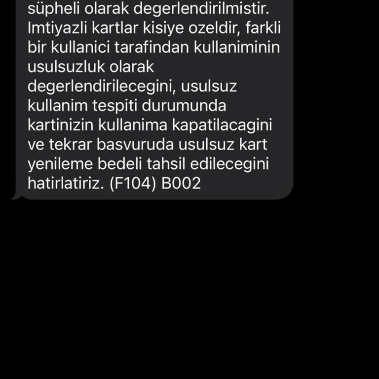 Dijital Kart Kullanımında Hatalı Usulsüzlük Uyarısı