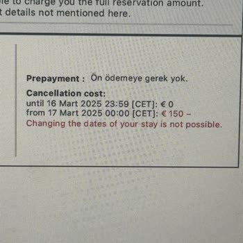 Ücretsiz İptal Hakkı Varken 1000 Euro Talep Ediliyor