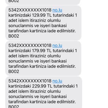 Ücret İadesi Ve Limit Sorunu