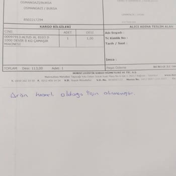 Teslimat Öncesi Hasarlı Ürün Sorunu