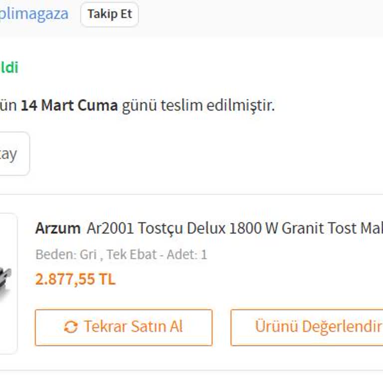 Arzum Deluxe Tost Makinesi İlk Kullanımda Duman Çıkarıyor