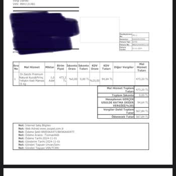 Dr. Sacchi Kuzu Etli Kedi Maması Hayal Kırıklığı Yarattı