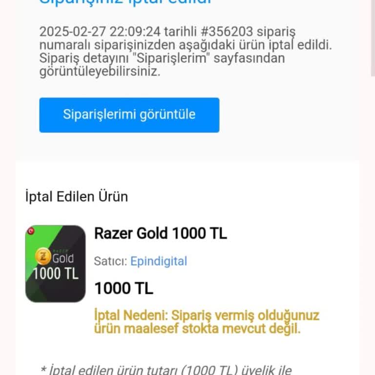 Epindigital.com Canlı Destek Sorunu ve İade Edilmeyen Ödeme