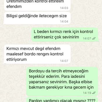 Kıyafet Sepeti Rückerstattung für 5463₺ Kleid nach falscher Farbwahl verweigert