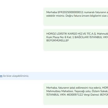 Yanlış Fatura Düzenlemesi Ve İletişim Eksikliği