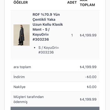 İnternetten Aldığım Kaban Siparişim Kayboldu Ve İletişim Kurulamıyor