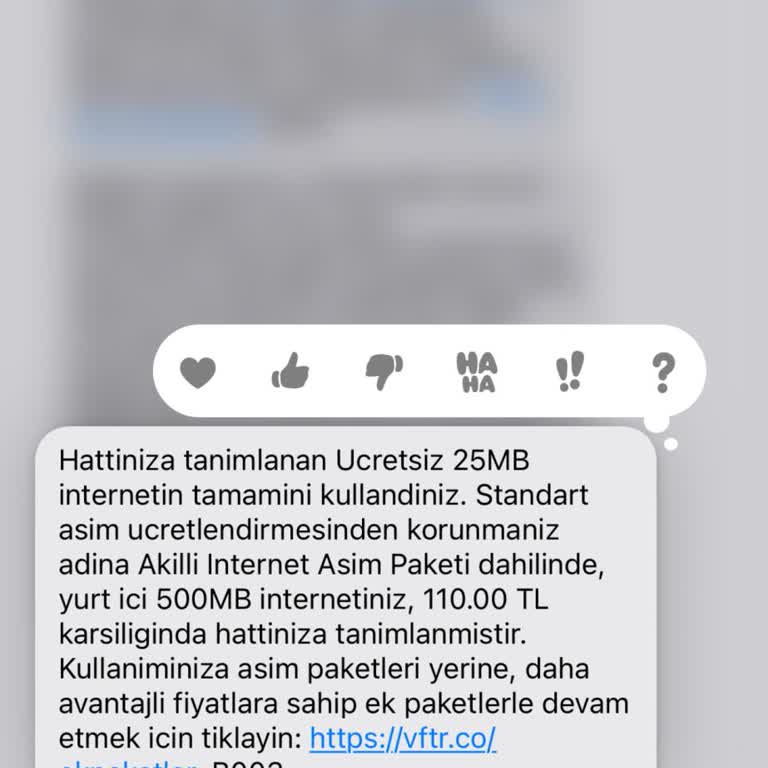 Vodafone İnternet Kapalıyken Ek Paket Satın Alındı