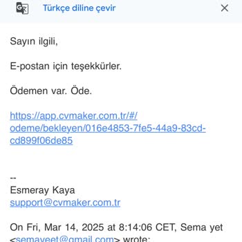 CV Maker Üyelik Ve Ödeme Sorunu