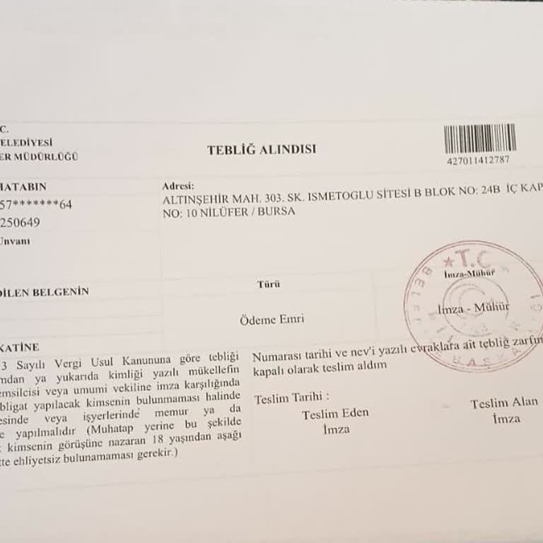 Nilüfer Belediyesi'nin Vergi İcra Takibi