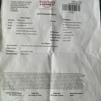 Teknosa'da Satış Sonrası Hizmet Sorunu