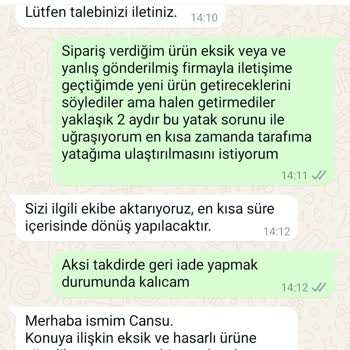 Yanlış Ürün Ve Eksik Parçalarla Mağduriyet