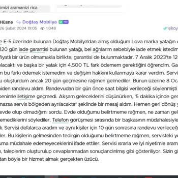 Yatakta Sürekli Çökme Sorunu Ve İade Mücadelesi