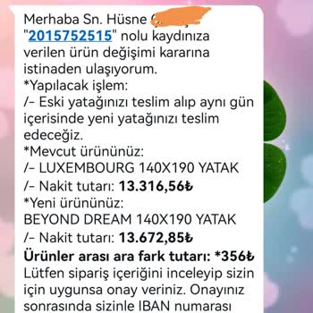 Yatak Değişiminde Sorunlar Ve İade Talebi