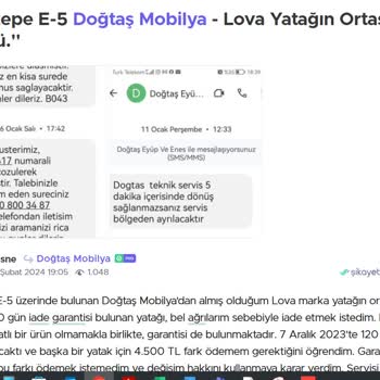 Yatak Değişiminde Sorunlar Ve İade Talebi