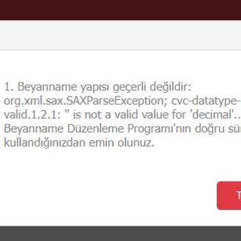 Kira Beyannamesi Onay Hatası