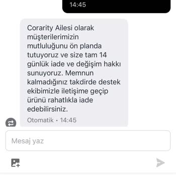 Corarity Çok Düşük Kalite Bir Ürün Geldi