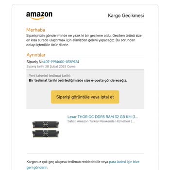 Amazon'dan Beklenmedik Sipariş İptali