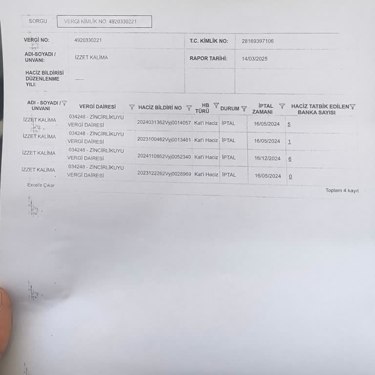 E-Haciz İşlemi Çözülemiyor!