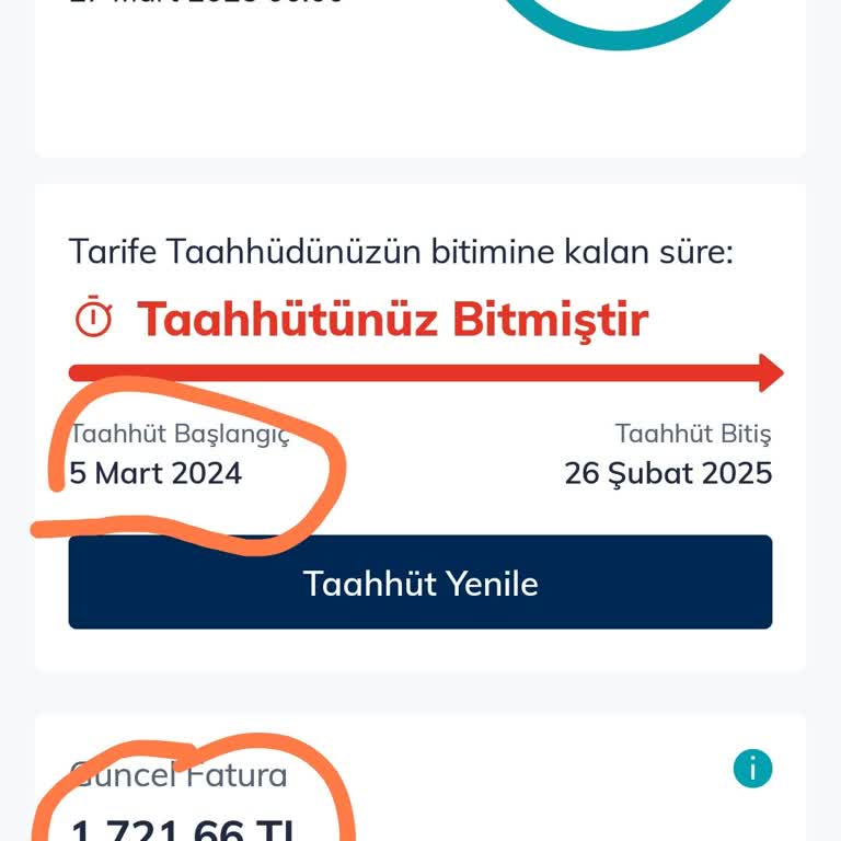 Fatura Taahhüt Süresi Sonrası Şok Artış