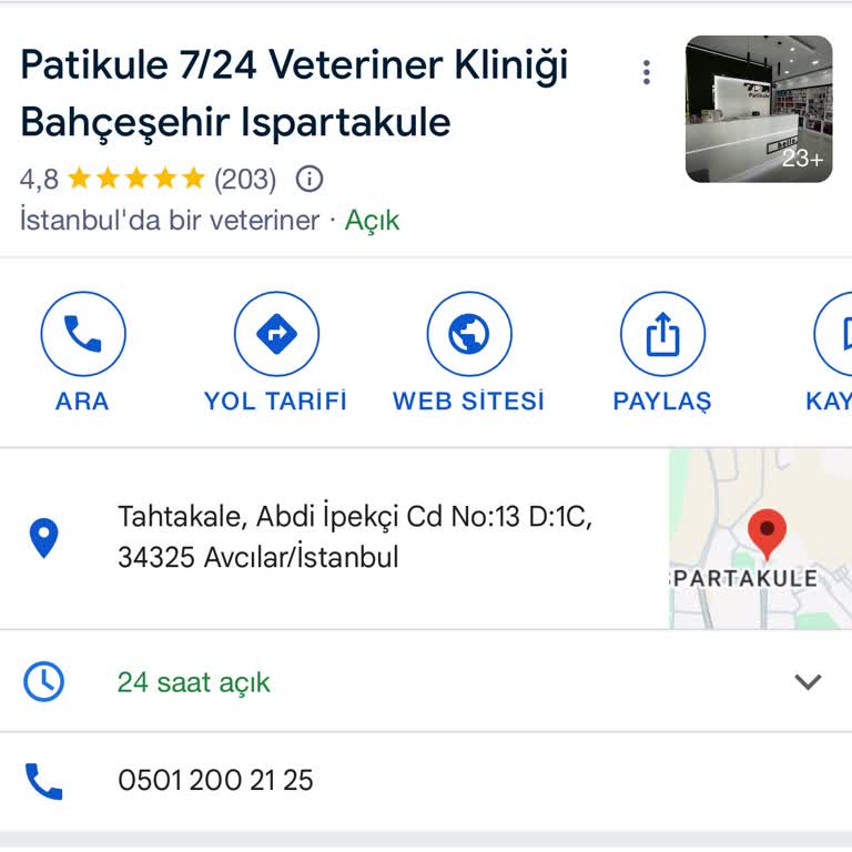 Patikule 7/24 Veteriner Kliniği Bahçeşehir Ispartakule Mağduriyeti