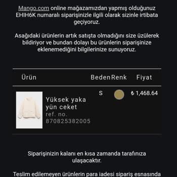 Mango'da Stok Sorunu: Siparişler İptal Ediliyor, Para İadesi Yapılıyor