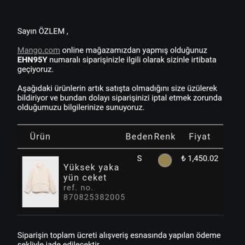 Mango'da Stok Sorunu: Siparişler İptal Ediliyor, Para İadesi Yapılıyor