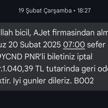 Uçuş İptali Sonrası Eksik Ücret İadesi