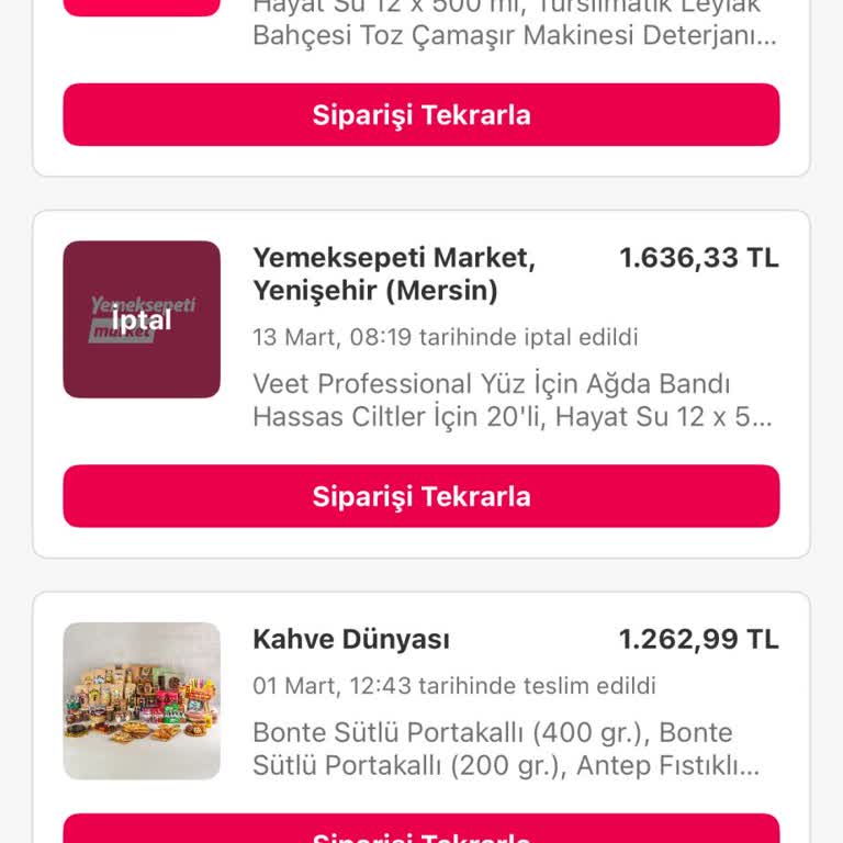 Yemeksepeti'nde İptal Edilen Sipariş Ve İade Sorunu