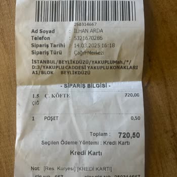 Köfteci Yusuf'tan Eksik Ürün Ve Yanıltıcı Fiyatlandırma