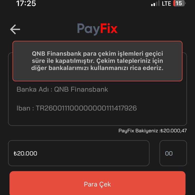 Payfix Para Çekim Sorunu: Banka Engeli