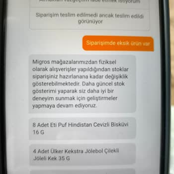 Migros Sanal Market'te Eksik Ürün Ve İade Sorunu
