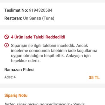 Trendyol Yemek'te Hayal Kırıklığı: Soğuk Pide