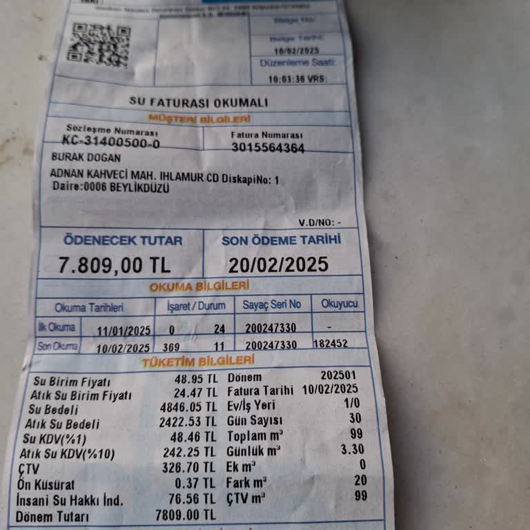 Astronomik Su Faturası Şoku