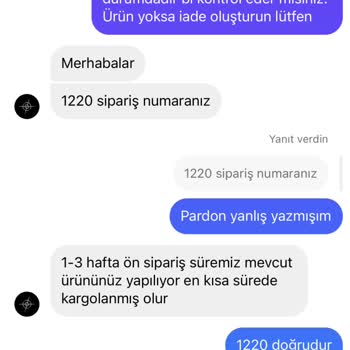 Sipariş Verildi, Ne Ürün Var Ne İade!