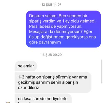 Sipariş Verildi, Ne Ürün Var Ne İade!